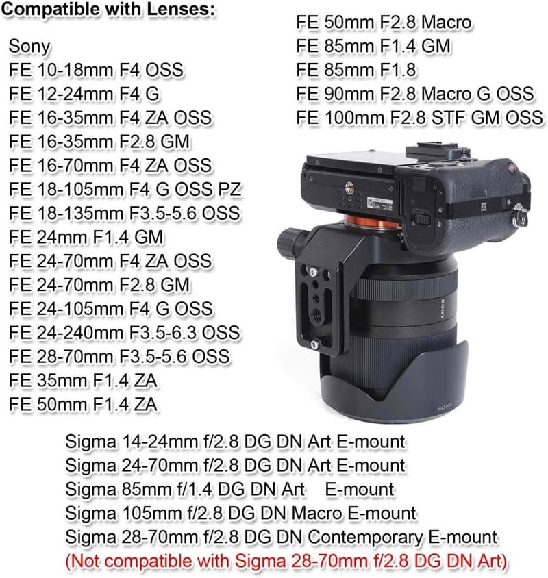 iShoot Tripod Mount Ring Lens Collar Support Bracket Holder Compatible with Sony FE 24-240mm F3.5-6.3 OSS, 24-70mm f/4 ZA OSS, 24mm f/1.4 GM, 10-18mm f/4 OSS, 16-35mm F4 ZA OSS, 18-135mm f/3.5-5.6 OSS - Image 3